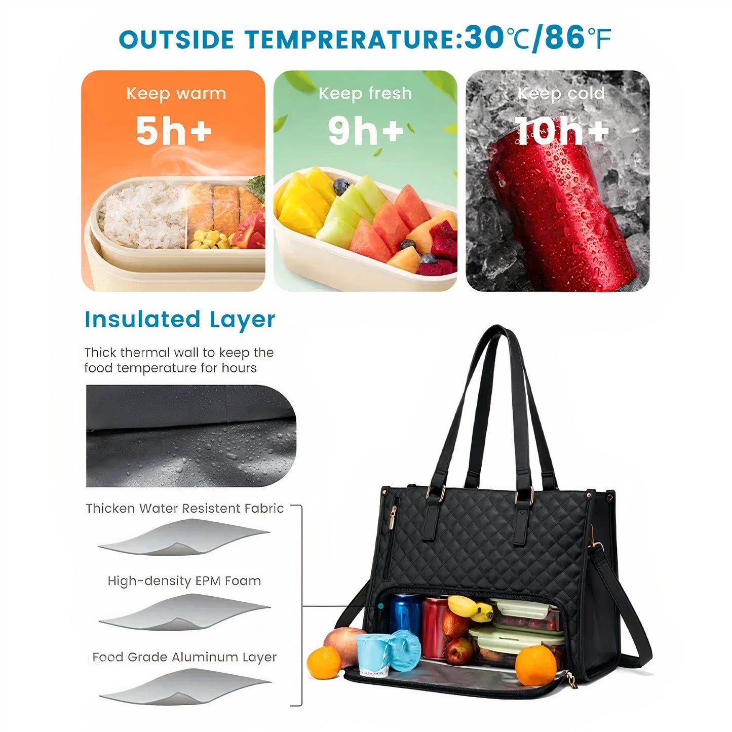 Totechic multi functional lunch tote bag for working women